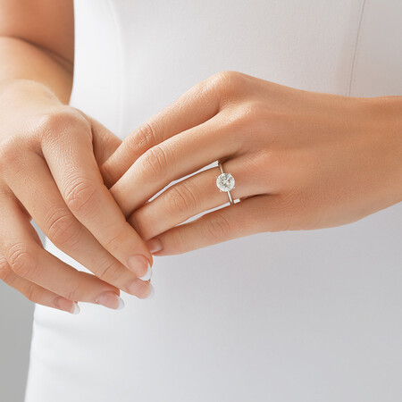 Evermore Certified Solitaire Engagement Ring with 2 Carat TW Diamond in 14kt White Gold Evermore Certified Solitaire Engagement Ring with 2 Carat TW Diamond in 14kt White Gold