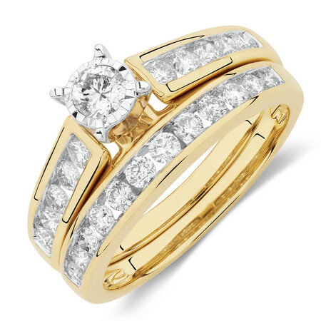 Bridal Set with 1 Carat TW of Diamonds in 14kt Yellow/White Gold Bridal Set with 1 Carat TW of Diamonds in 14kt Yellow/White Gold