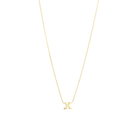 "X" Initial Necklace in 10ct Yellow Gold "X" Initial Necklace in 10ct Yellow Gold