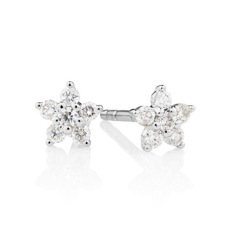 Star Stud Earrings with 0.16 Carat TW of Diamonds in 10ct White Gold Star Stud Earrings with 0.16 Carat TW of Diamonds in 10ct White Gold