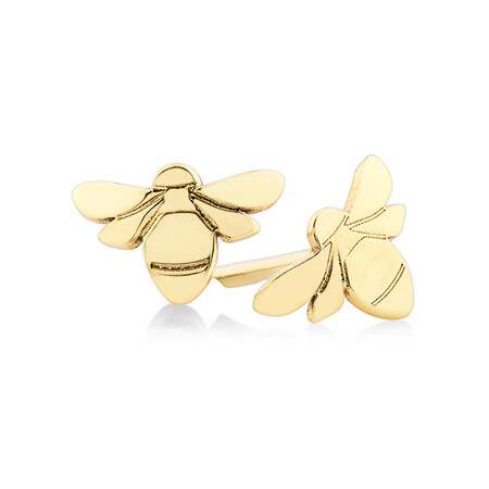 Bee Stud Earrings In 10kt Yellow Gold Bee Stud Earrings In 10kt Yellow Gold