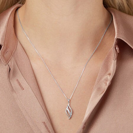 Pendant with Diamonds in Sterling Silver Pendant with Diamonds in Sterling Silver