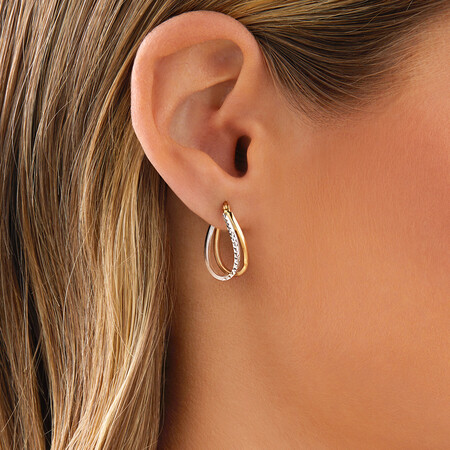 Huggie Earrings in 10kt Yellow & White Gold Huggie Earrings in 10kt Yellow & White Gold
