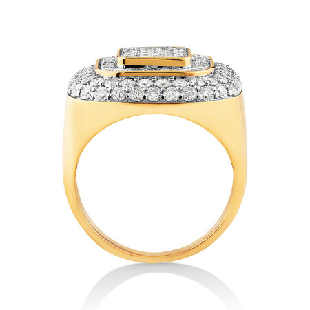 Ring with 3 Carat TW of Diamonds in 10ct Yellow Gold Ring with 3 Carat TW of Diamonds in 10ct Yellow Gold