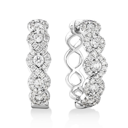 Huggie Earrings with 1 Carat TW of Diamonds in 14kt White Gold Huggie Earrings with 1 Carat TW of Diamonds in 14kt White Gold