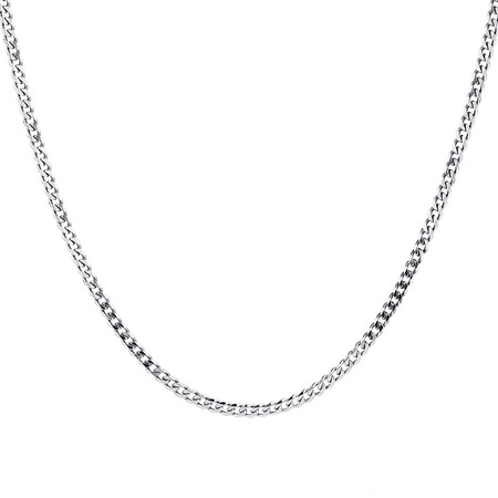 60cm (24") 4mm-4.5mm Width Curb Chain in Sterling Silver
