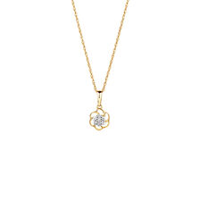Flower Pendant with Diamonds in 10ct Yellow Gold