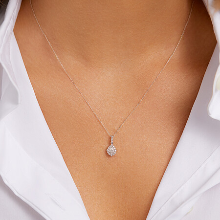 Vintage Pear Pendant with 0.25 Carat TW of Diamonds in 18kt White Gold Vintage Pear Pendant with 0.25 Carat TW of Diamonds in 18kt White Gold