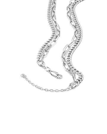 50cm (20") Curb and Paperclip Chain in Sterling Silver 50cm (20") Curb and Paperclip Chain in Sterling Silver
