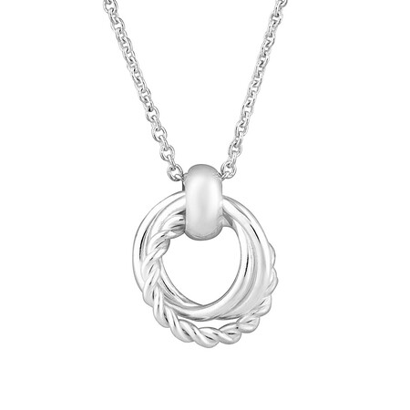 47cm Triple Circle Pendant In Sterling Silver 47cm Triple Circle Pendant In Sterling Silver