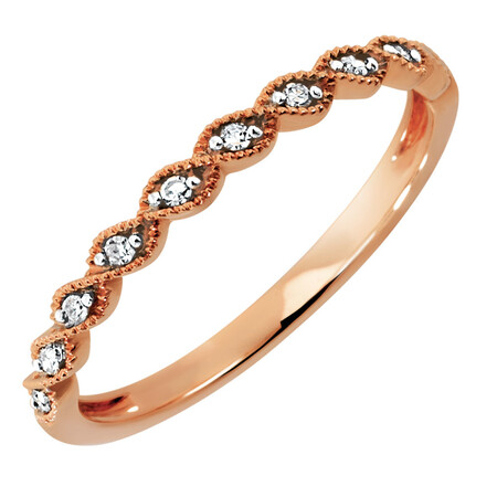 Wedding Band with Diamonds in 10kt Rose Gold Wedding Band with Diamonds in 10kt Rose Gold