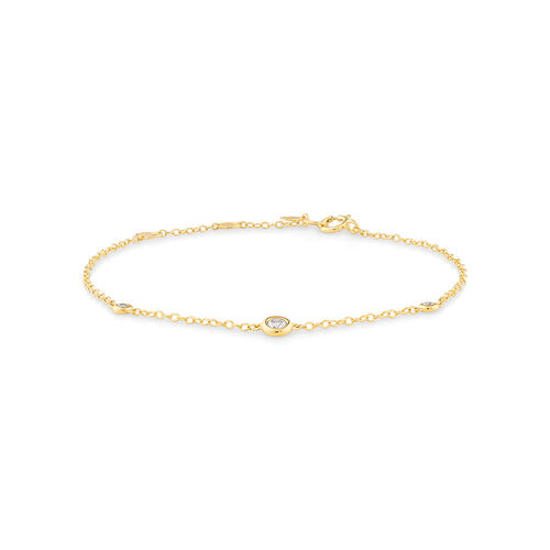 Station Bracelet with 0.10 Carat TW of Diamonds in 10kt Yellow Gold Station Bracelet with 0.10 Carat TW of Diamonds in 10kt Yellow Gold