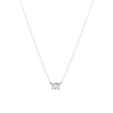 45cm Cubic Zirconia Necklace in Sterling Silver 45cm Cubic Zirconia Necklace in Sterling Silver