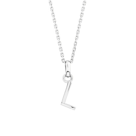 "L" Initial Pendant in Sterling Silver "L" Initial Pendant in Sterling Silver