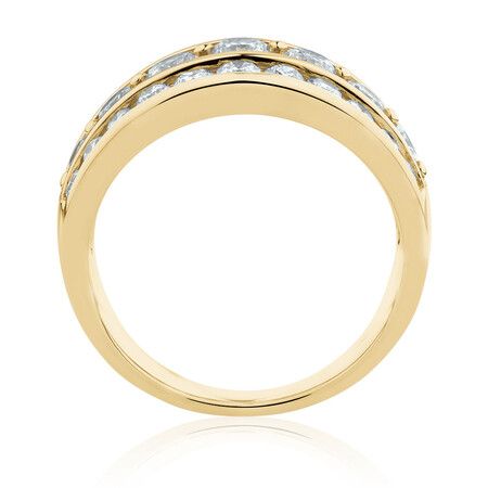 Three Row Ring with 2 Carat TW of Diamonds in 10kt Yellow Gold Three Row Ring with 2 Carat TW of Diamonds in 10kt Yellow Gold
