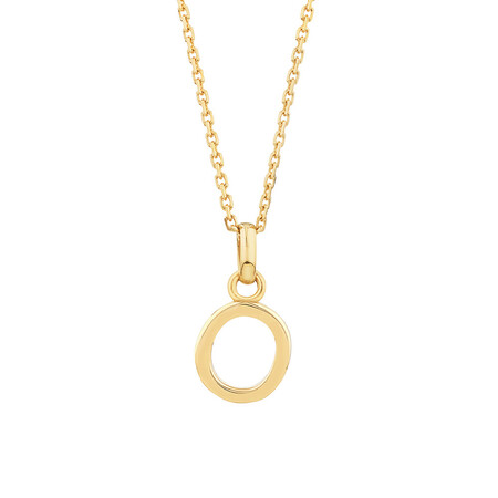 O Initial Pendant in 10kt Yellow Gold