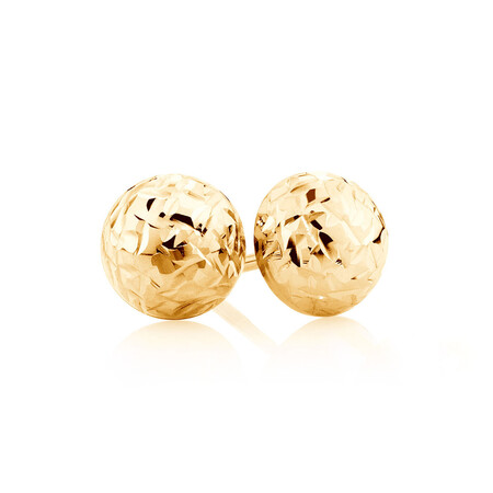 7mm Stud Earrings in 10ct Yellow Gold 7mm Stud Earrings in 10ct Yellow Gold