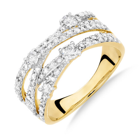 1 Carat TW of Diamonds Ring in 10ct Yellow Gold 1 Carat TW of Diamonds Ring in 10ct Yellow Gold