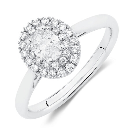 Engagement Ring with 1/2 Carat TW of Diamonds in 14ct White Gold