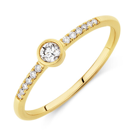 Promise Ring with 0.16 Carat TW of Diamonds in 10ct Yellow Gold Promise Ring with 0.16 Carat TW of Diamonds in 10ct Yellow Gold