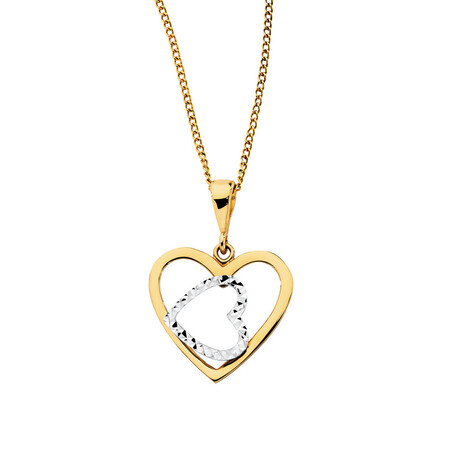 Heart Pendant in 10kt Yellow & White Gold Heart Pendant in 10kt Yellow & White Gold