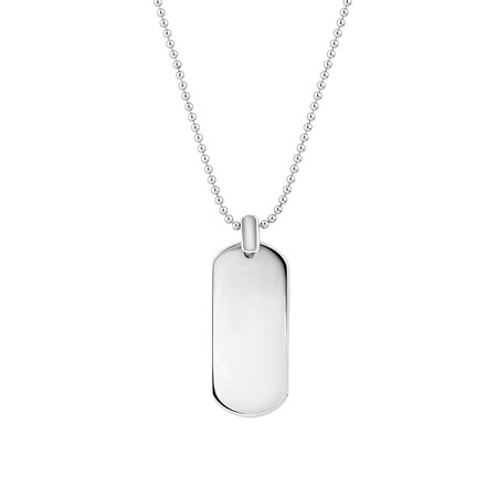55cm (22") Dog Tag Pendant in Sterling Silver 55cm (22") Dog Tag Pendant in Sterling Silver