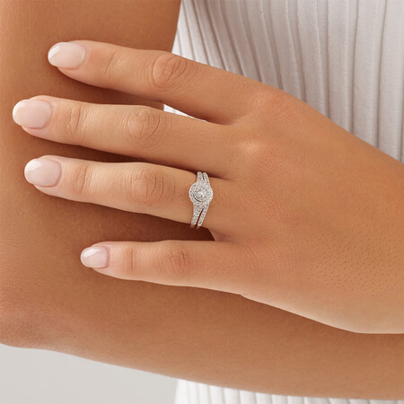 Bridal Set With 0.60 Carat TW of Diamonds In 10ct White Gold Bridal Set With 0.60 Carat TW of Diamonds In 10ct White Gold