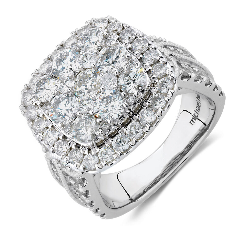 Ring with 4 Carat TW of Diamonds in 10ct White Gold