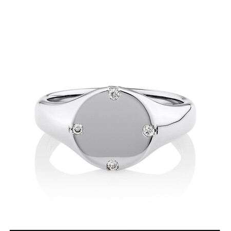 Compass Ring with Diamonds in Sterling Silver Compass Ring with Diamonds in Sterling Silver