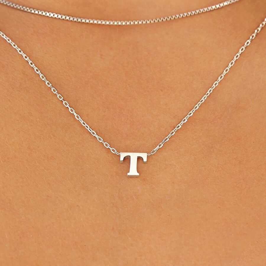 T necklace silver Clearance