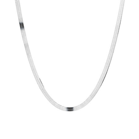 50cm (20”) Herringbone Snake In Sterling Silver 50cm (20”) Herringbone Snake In Sterling Silver