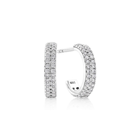 Half Hoops with Cubic Zirconia in Sterling Silver Half Hoops with Cubic Zirconia in Sterling Silver