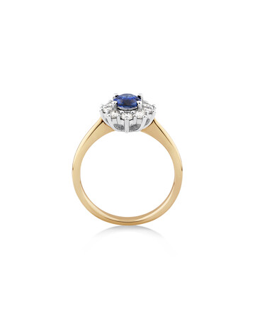 Ring with Sapphire & 1/2 Carat TW of Diamonds in 14kt Yellow & White Gold Ring with Sapphire & 1/2 Carat TW of Diamonds in 14kt Yellow & White Gold