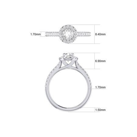 Engagement Ring with 0.92 Carat TW of Diamonds in 14ct White Gold Engagement Ring with 0.92 Carat TW of Diamonds in 14ct White Gold