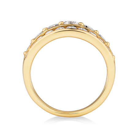 Three Row Ring with 2 Carat TW of Diamonds in 10kt Yellow Gold Three Row Ring with 2 Carat TW of Diamonds in 10kt Yellow Gold