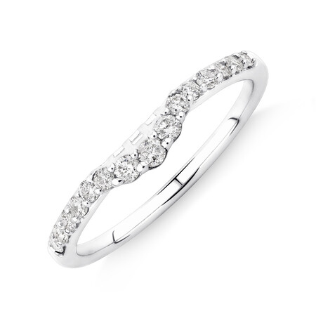 Wedding Band with 1/4 Carat TW of Diamonds in 18kt White Gold Wedding Band with 1/4 Carat TW of Diamonds in 18kt White Gold