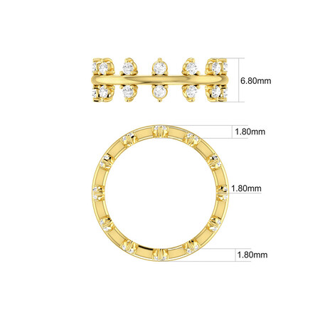 Double Zipper Ring with 0.82 Carat TW of Diamonds in 10ct Yellow Gold Double Zipper Ring with 0.82 Carat TW of Diamonds in 10ct Yellow Gold