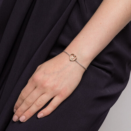 Infinitas Bracelet with Diamonds in Sterling Silver & 10ct Yellow Gold Infinitas Bracelet with Diamonds in Sterling Silver & 10ct Yellow Gold