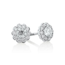 Southern Star Stud Earrings with 1/2 Carat TW of Diamonds in 14kt White Gold