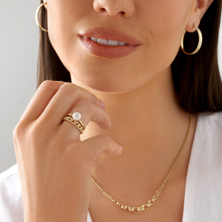 Link Ring in 10kt Yellow Gold Link Ring in 10kt Yellow Gold
