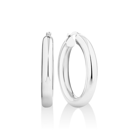 25mm Hoop Earrings in Sterling Silver 25mm Hoop Earrings in Sterling Silver