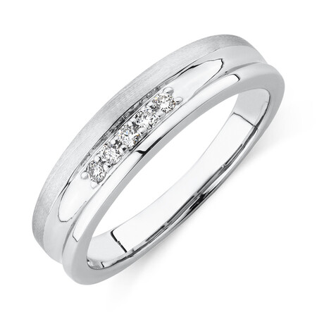 Ring with 0.10 Carat TW of Diamonds in 10ct White Gold Ring with 0.10 Carat TW of Diamonds in 10ct White Gold