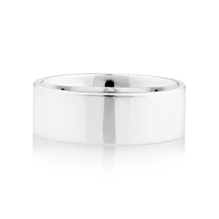 Flat Wedding Band in 10kt White Gold Flat Wedding Band in 10kt White Gold