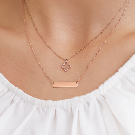 Bar Necklace in 10ct Rose Gold Bar Necklace in 10ct Rose Gold