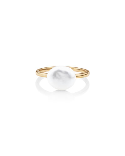 Ring with 9-10mm Cultured Freshwater Baroque Pearls in 10kt Yellow Gold Ring with 9-10mm Cultured Freshwater Baroque Pearls in 10kt Yellow Gold