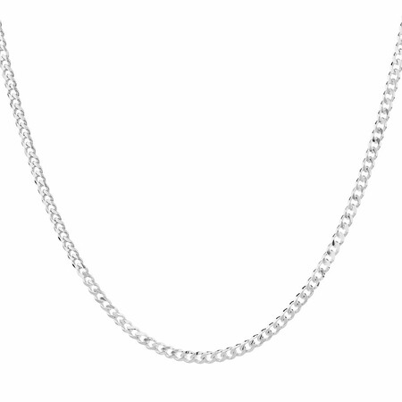 55cm (22") 2.5mm-3mm Width Curb Chain in Sterling Silver