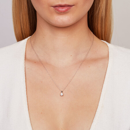 Solitaire Pendant with a 1/2 Carat Diamond in 18ct White Gold Solitaire Pendant with a 1/2 Carat Diamond in 18ct White Gold