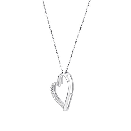 Open Heart Pendant With Cubic Zirconia In Sterling Silver Open Heart Pendant With Cubic Zirconia In Sterling Silver