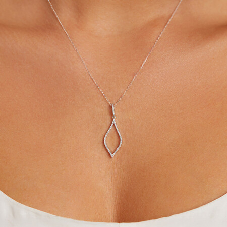 Open Drop Pendant with 0.25 Carat TW of Diamonds in Sterling Silver Open Drop Pendant with 0.25 Carat TW of Diamonds in Sterling Silver