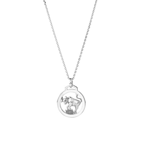 Taurus Zodiac Pendant in Sterling Silver